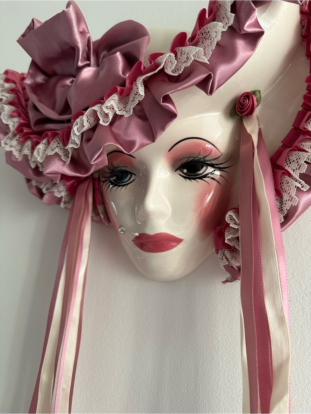 “Pretty Woman” Pink Satin Masquerade Wall Mask